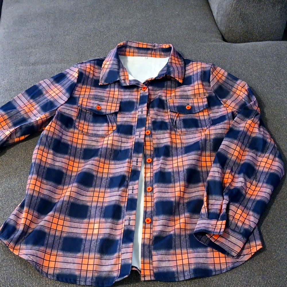 Long Sleeve Plaid Print